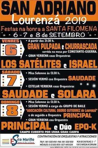 Fechas, información, programa, cartel, imágenes, mapa y ubicación de Santa Filomena de San Adriano (2024)  en  Lourenzá