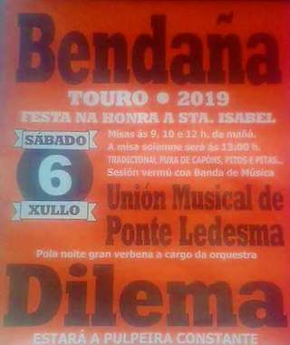 Fechas, información, programa, cartel, imágenes, mapa y ubicación de Santa Isabel de Bendaña (2024)  en  Touro
