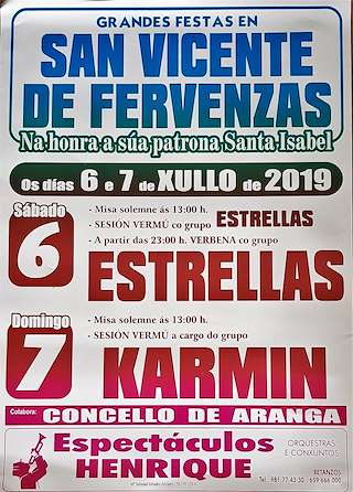 Fechas, información, programa, cartel, imágenes, mapa y ubicación de Santa Isabel de San Vicente de Fervenzas (2024)  en  Aranga