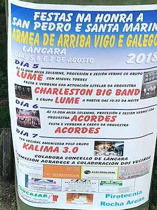 Fechas, información, programa, cartel, imágenes, mapa y ubicación de Santa Mariña e San Pedro de Armea de Arriba y Vigo de Galegos  en  Láncara