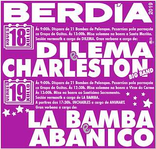 Fechas, información, programa, cartel, imágenes, mapa y ubicación de Santa Mariña e Virxe do Carme de Berdiá (2024)  en  Santiago de Compostela