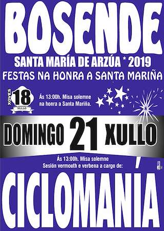 Fechas, información, programa, cartel, imágenes, mapa y ubicación de Santa María de Bosende  en  Arzúa