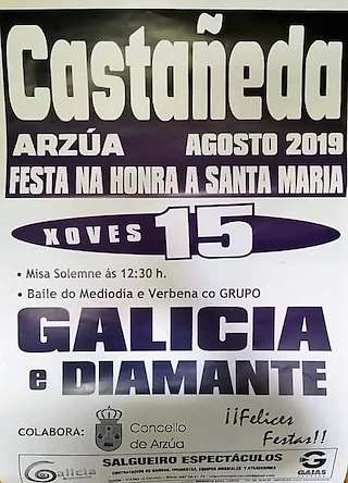 Fechas, información, programa, cartel, imágenes, mapa y ubicación de Santa María de Castañeda  en  Arzúa