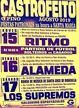 Fechas, información, programa, cartel, imágenes, mapa y ubicación de Santa María de Castrofeito  en  O Pino