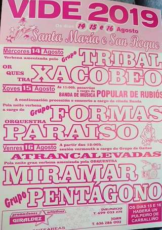 Fechas, información, programa, cartel, imágenes, mapa y ubicación de Santa María e San Roque de Vide  en  As Neves