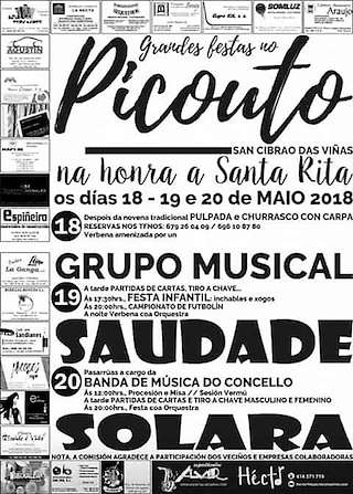 Fechas, información, programa, cartel, imágenes, mapa y ubicación de Santa Rita de Picouto  en  San Cibrao das Viñas