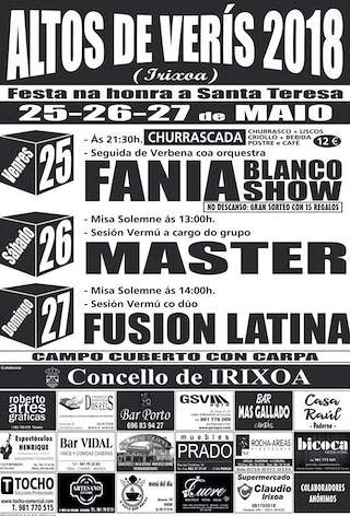 Fechas, información, programa, cartel, imágenes, mapa y ubicación de Santa Teresa de Altos de Verís  en  Irixoa