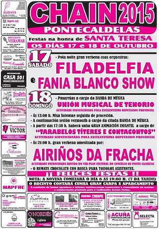 Fechas, información, programa, cartel, imágenes, mapa y ubicación de Santa Teresa de Chaín  en  Ponte Caldelas