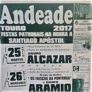 Fechas, información, programa, cartel, imágenes, mapa y ubicación de Santiago Apóstol de Andeade  en  Touro