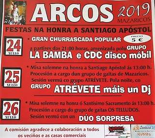 Fechas, información, programa, cartel, imágenes, mapa y ubicación de Santiago Apóstol de Arcos  en  Mazaricos