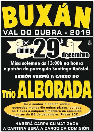 Fechas, información, programa, cartel, imágenes, mapa y ubicación de Santiago Apóstol de Buxán  en  Val do Dubra