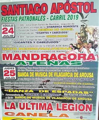Fechas, información, programa, cartel, imágenes, mapa y ubicación de Santiago Apóstol de Carril  en  Vilagarcía de Arousa
