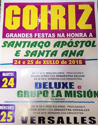 Fechas, información, programa, cartel, imágenes, mapa y ubicación de Santiago Apóstol de Goiriz  en  Vilalba