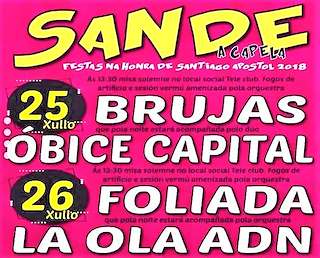 Fechas, información, programa, cartel, imágenes, mapa y ubicación de Santiago Apóstol de Sande  en  A Capela
