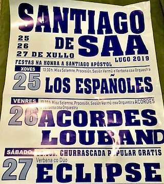 Fechas, información, programa, cartel, imágenes, mapa y ubicación de Santiago Apóstol de Santiago de Saa   en  O Páramo