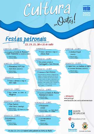 Fechas, información, programa, cartel, imágenes, mapa y ubicación de Santiago Apóstol, la Milagrosa y San Cristóbal  en  Outes