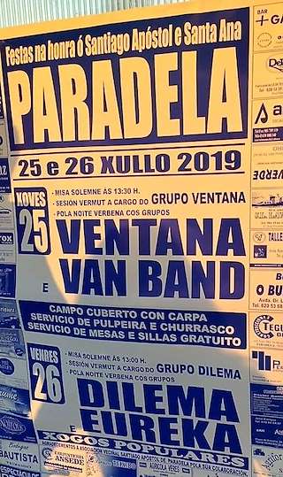Fechas, información, programa, cartel, imágenes, mapa y ubicación de Santiago Apóstol y Santa Ana de Paradela  en  Curtis