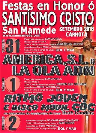Fechas, información, programa, cartel, imágenes, mapa y ubicación de Santísimo Cristo de San Mamede  en  Carnota