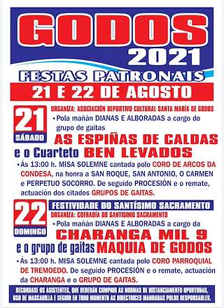 Fechas, información, programa, cartel, imágenes, mapa y ubicación de Santísimo Sacramento de Godos  en  Caldas de Reis