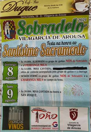Fechas, información, programa, cartel, imágenes, mapa y ubicación de Santísimo Sacramento de Sobradelo  en  Vilagarcía de Arousa
