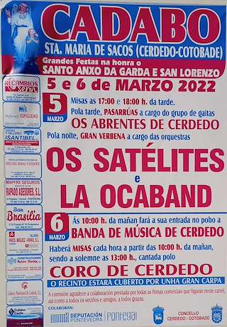 Fechas, información, programa, cartel, imágenes, mapa y ubicación de Santo Anxo da Garda de Cádabo  en  Cerdedo-Cotobade