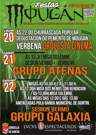 Fechas, información, programa, cartel, imágenes, mapa y ubicación de Santo Anxo da Garda e Virxe da Merced de Mougán  en  Guntín