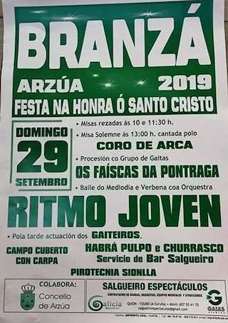 Fechas, información, programa, cartel, imágenes, mapa y ubicación de Santo Cristo de Branzá  en  Arzúa