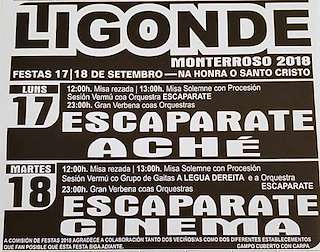 Fechas, información, programa, cartel, imágenes, mapa y ubicación de Santo Cristo de Ligonde  en  Monterroso