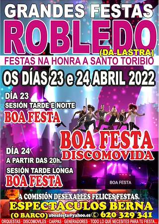 Fechas, información, programa, cartel, imágenes, mapa y ubicación de Santo Toribio de Robledo de Lastra  en  Rubiá