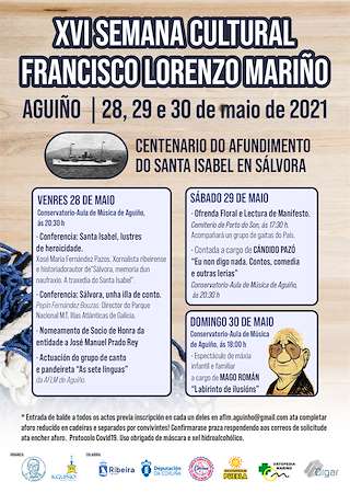 Fechas, información, programa, cartel, imágenes, mapa y ubicación de XIX Semana Cultural Francisco Lorenzo Mariño  en  Ribeira