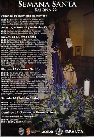 Fechas, información, programa, cartel, imágenes, mapa y ubicación de Semana Santa  en  Baiona