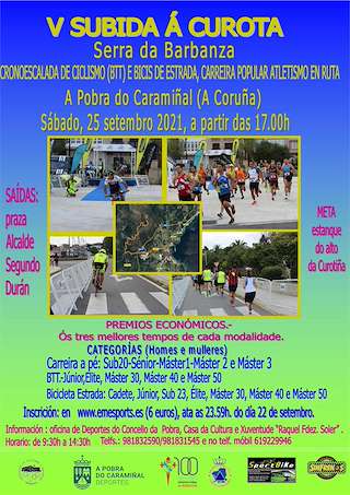 Fechas, información, programa, cartel, imágenes, mapa y ubicación de VI Subida á Curota   en  A Pobra do Caramiñal