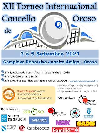 Fechas, información, programa, cartel, imágenes, mapa y ubicación de XIV Torneo Internacional Tenis de Mesa  en  Oroso