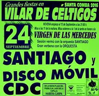 Fechas, información, programa, cartel, imágenes, mapa y ubicación de Virgen de la Merced de Vilar de Céltigos  en  Santa Comba