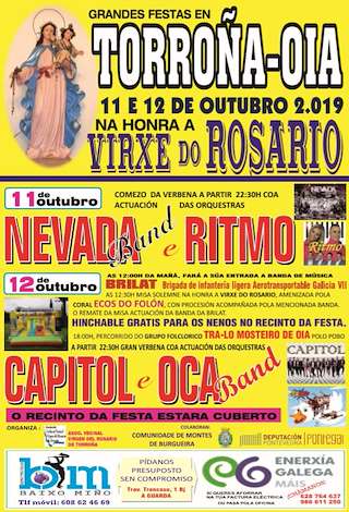 Fechas, información, programa, cartel, imágenes, mapa y ubicación de Virgen del Rosario de Torroña  en  Oia