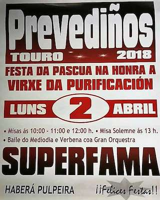 Virxe da Purificación de Prevediños en Touro