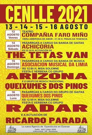Fechas, información, programa, cartel, imágenes, mapa y ubicación de Virxe da Asunción e San Roque   en  Cenlle