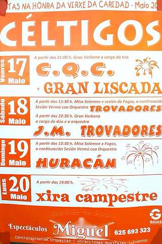 Fechas, información, programa, cartel, imágenes, mapa y ubicación de Virxe da Caridade de Céltigos  en  Ortigueira