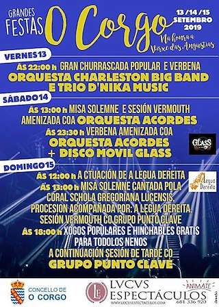 Fechas, información, programa, cartel, imágenes, mapa y ubicación de Virxe das Angustias  en  O Corgo