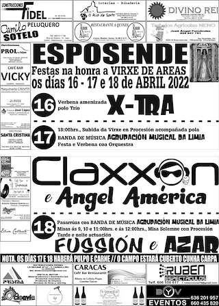 Fechas, información, programa, cartel, imágenes, mapa y ubicación de Virxe das Areas de Esposende  en  Cenlle