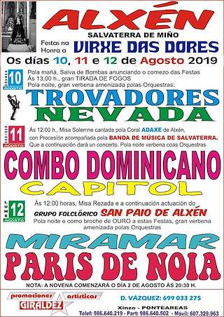 Fechas, información, programa, cartel, imágenes, mapa y ubicación de Virxe das Dores de Alxén  en  Salvaterra do Miño