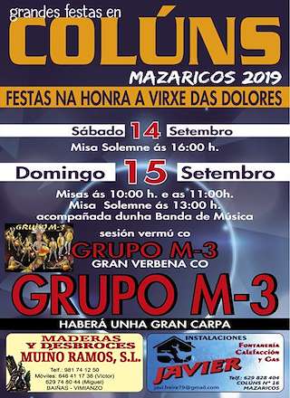 Fechas, información, programa, cartel, imágenes, mapa y ubicación de Virxe das Dores de Colúns  en  Mazaricos