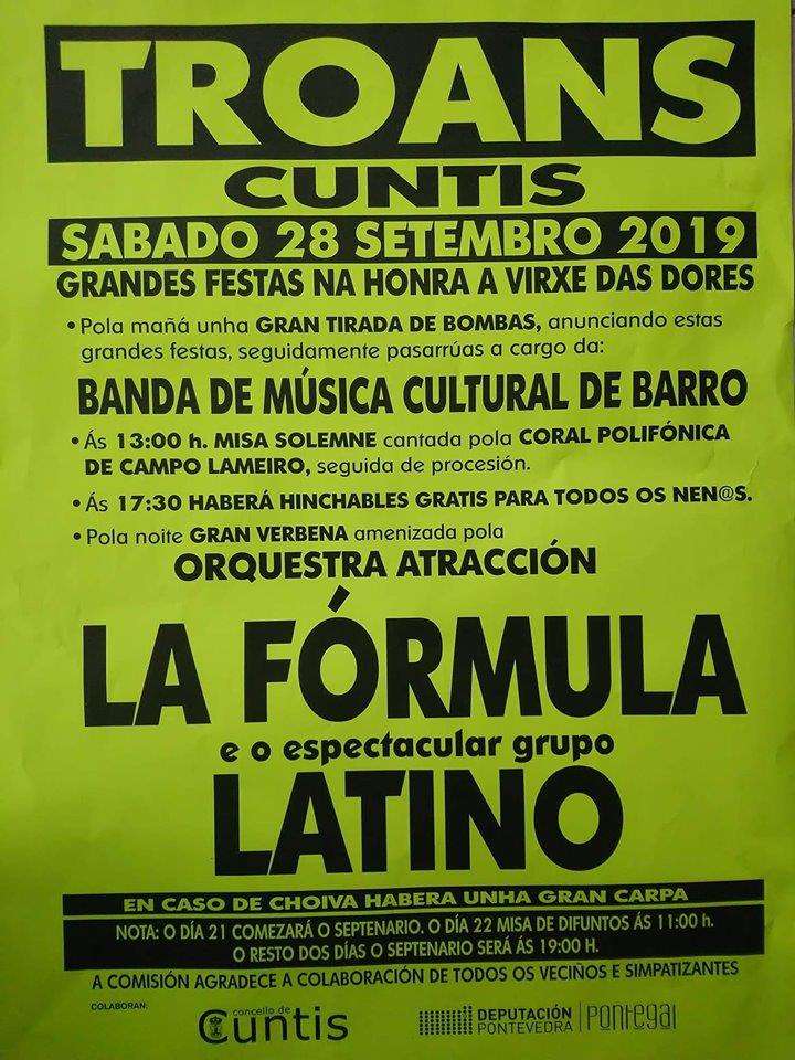 Virxe das Dores de Troáns en Cuntis