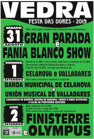 Fechas, información, programa, cartel, imágenes, mapa y ubicación de Virxe das Dores  en  Vedra