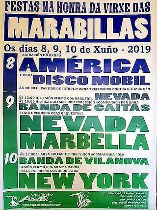 Fechas, información, programa, cartel, imágenes, mapa y ubicación de Virxe das Marabillas  en  Cartelle