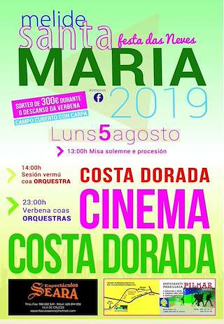 Fechas, información, programa, cartel, imágenes, mapa y ubicación de Virxe das Neves de Santa María  en  Melide