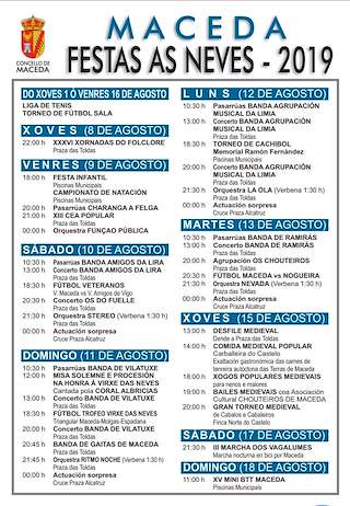 Fechas, información, programa, cartel, imágenes, mapa y ubicación de Virxe das Neves  en  Maceda