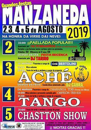 Fechas, información, programa, cartel, imágenes, mapa y ubicación de Virxe das Neves  en  Manzaneda