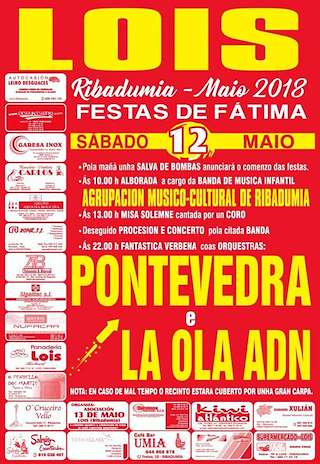Fechas, información, programa, cartel, imágenes, mapa y ubicación de Virxe de Fátima de Lois  en  Ribadumia
