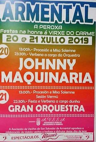 Fechas, información, programa, cartel, imágenes, mapa y ubicación de Virxe do Carme de Armental  en  A Peroxa